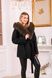 photo Fashionable women`s wool coat with fur hood in the women's furs clothing web store https://furstore.shop