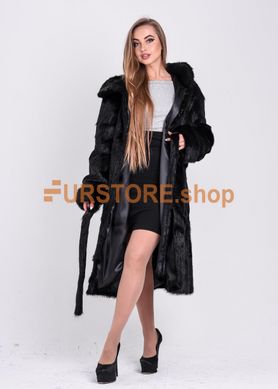 фотогорафія Чорна жіноча шуба зі стриженої нутрії в онлайн крамниці хутряного одягу https://furstore.shop