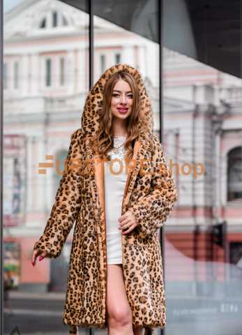 Order Leopard fur coat made from natural sheared fur online at fur store  from manufacturer in 