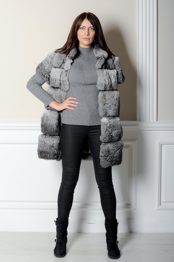 photographic Rabbit fur vest in the online store FurStore.shop in the women's fur clothing store https://furstore.shop