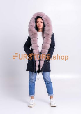 photographic Women`s parka with lavander fur of polar fox in the women's fur clothing store https://furstore.shop