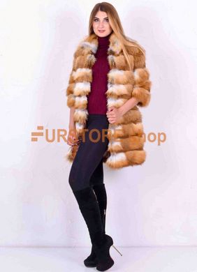 photographic Female fox fur coat in the women's fur clothing store https://furstore.shop