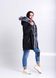 фото Чорна куртка парка з хутром сріблястого песця в онлайн крамниці жіночого одягу https://furstore.shop