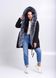 фото Чорна куртка парка з хутром сріблястого песця в онлайн крамниці жіночого одягу https://furstore.shop