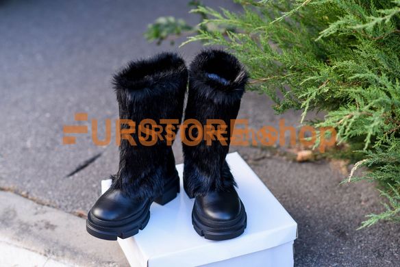 photographic Women's winter boots with waterproof fur  in the women's fur clothing store https://furstore.shop