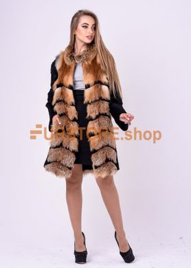 photographic Women's fox fur coat embroidered with plush nutria, sizes 40-52 in the women's fur clothing store https://furstore.shop