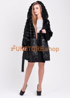 photographic Short fur coat - flared from natural sheared nutria fur in the women's fur clothing store https://furstore.shop
