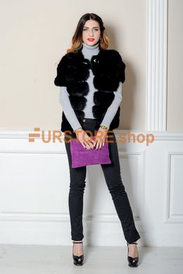 photographic Black Rabbit Fur Vest in the women's fur clothing store https://furstore.shop