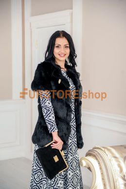 photographic Fur coat - autolady from natural rabbit fur, black color in the women's fur clothing store https://furstore.shop