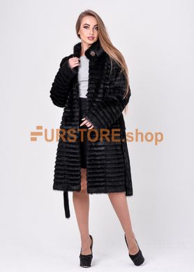 photographic Women's winter coat with embossed - step haircut made of nutria fur in the women's fur clothing store https://furstore.shop