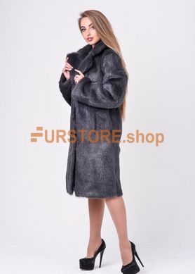 фотогорафия Зимняя шубка из натурального меха нутрии, цвет графит в магазине женской меховой одежды https://furstore.shop