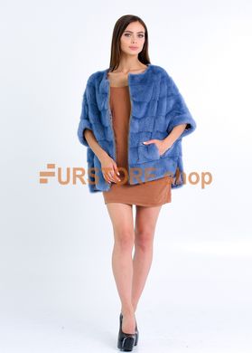 фотогорафия Голубая норковая шуба в магазине женской меховой одежды https://furstore.shop