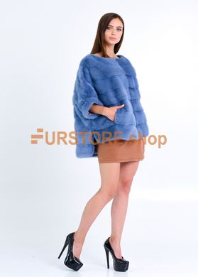 фотогорафия Голубая норковая шуба в магазине женской меховой одежды https://furstore.shop