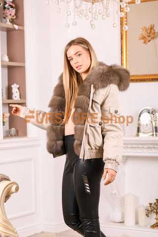 Colored fur outlet parka