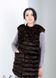 фото Довга хутряна жилетка поперечка, колір темний шоколад в онлайн крамниці жіночого одягу https://furstore.shop