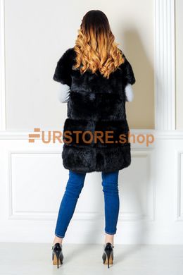 photographic Natural rabbit fur coat in black in the women's fur clothing store https://furstore.shop