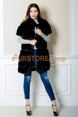 photographic Natural rabbit fur coat in black in the women's fur clothing store https://furstore.shop