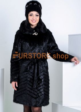 photographic Long nutria fur coat haircut herringbone in the women's fur clothing store https://furstore.shop