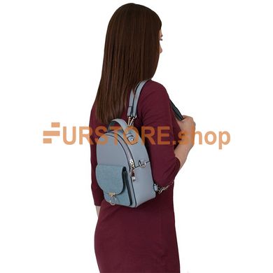 фотогорафия Сумка-рюкзак de esse DS23181-6119 Голубая в магазине женской меховой одежды https://furstore.shop
