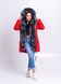 photo Red parka with fur of Finnish polar fox in the women's furs clothing web store https://furstore.shop