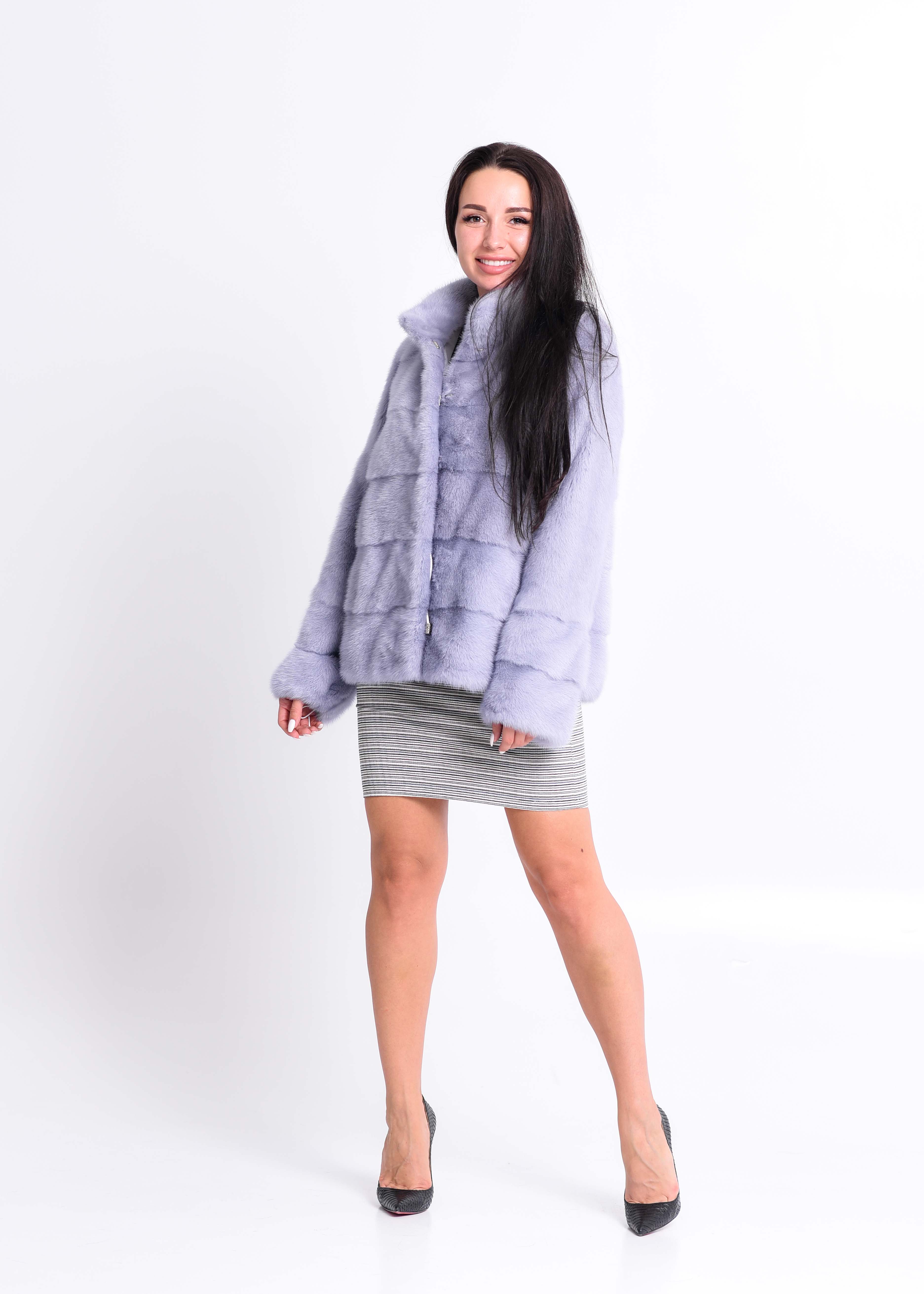 Short mink fur coat, collection 2020 - 2021